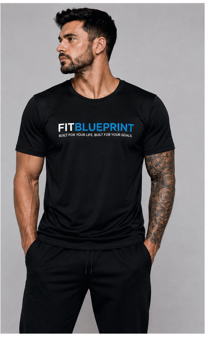 FitBlueprint Men’s Performance Lifestyle Tee- Black or Grey