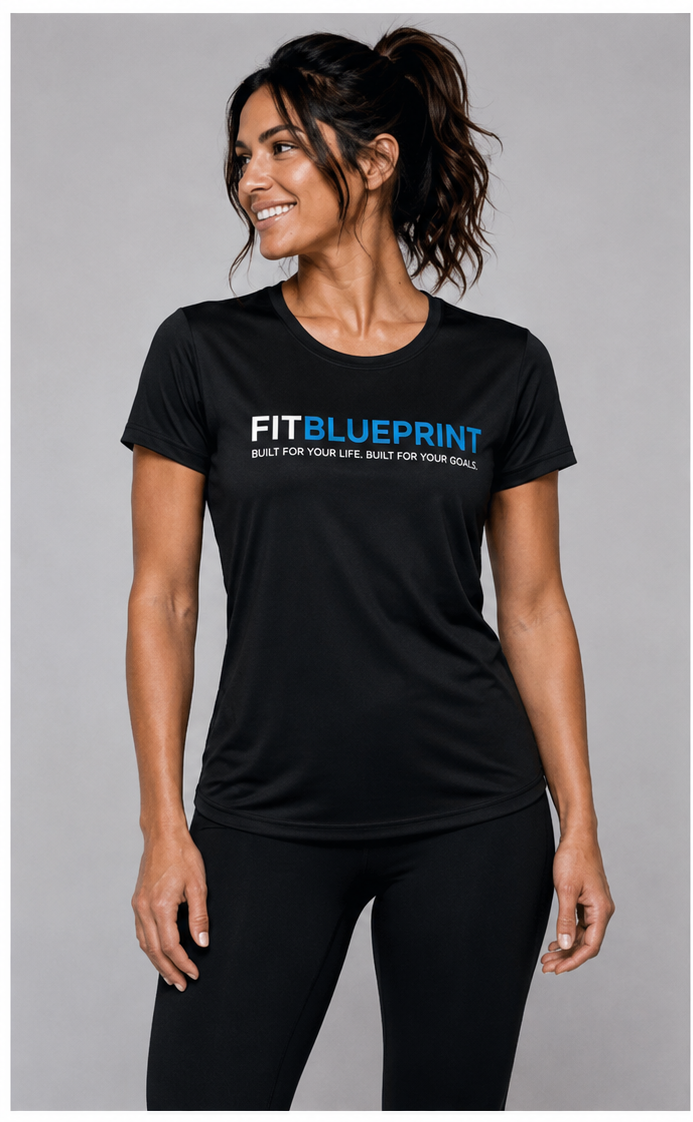 FitBlueprint Women’s Performance Lifestyle Tee- Black or Grey
